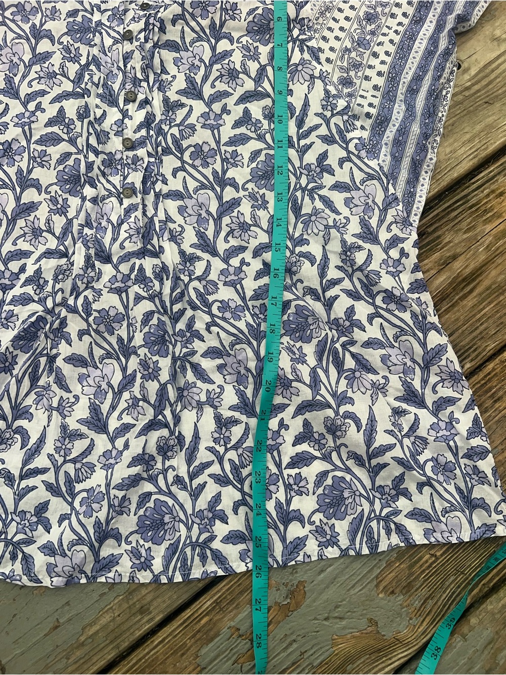J. Jill Blue Floral Short-Sleeve Tunic - Picture 6 of 6